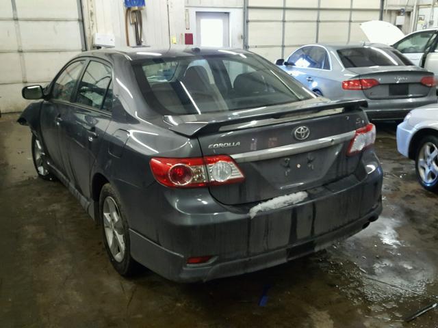 2T1BU4EE6BC732750 - 2011 TOYOTA COROLLA BA CHARCOAL photo 3