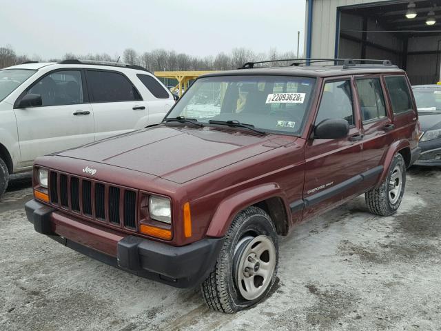 1J4FF48S11L625524 - 2001 JEEP CHEROKEE S MAROON photo 2