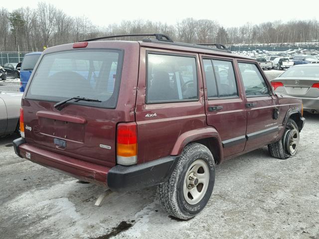 1J4FF48S11L625524 - 2001 JEEP CHEROKEE S MAROON photo 4