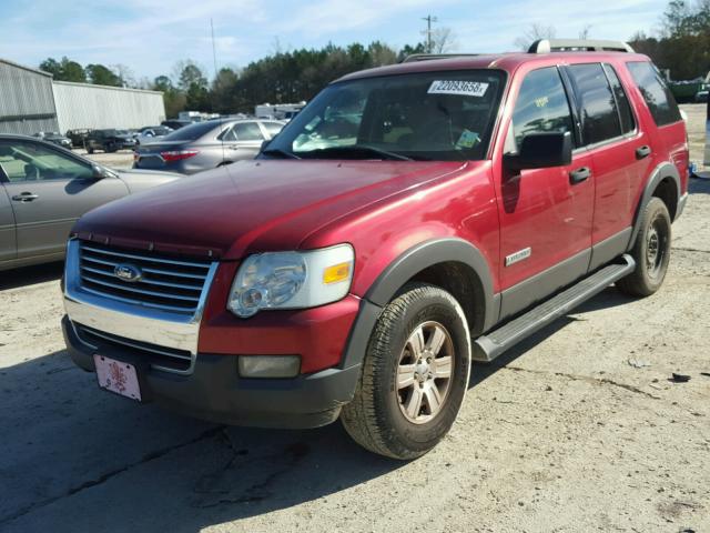 1FMEU63E36UB30503 - 2006 FORD EXPLORER X RED photo 2