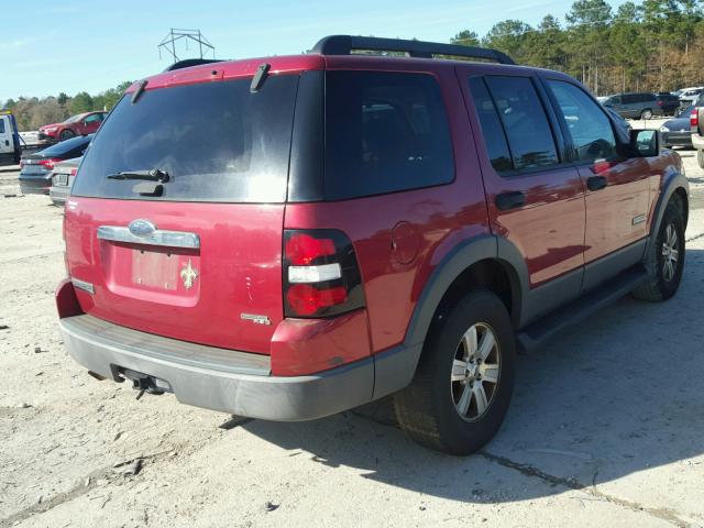 1FMEU63E36UB30503 - 2006 FORD EXPLORER X RED photo 4