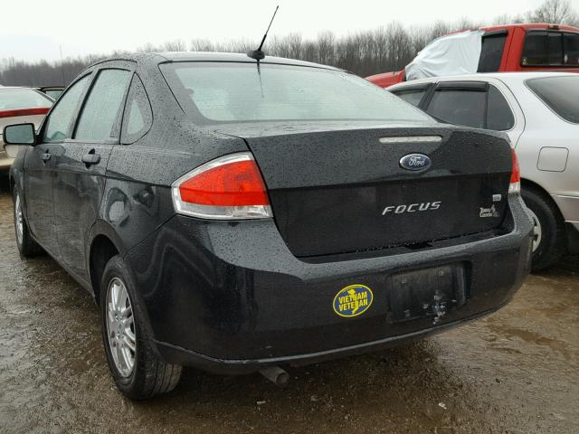 1FAHP3FN3BW119539 - 2011 FORD FOCUS SE BLACK photo 3