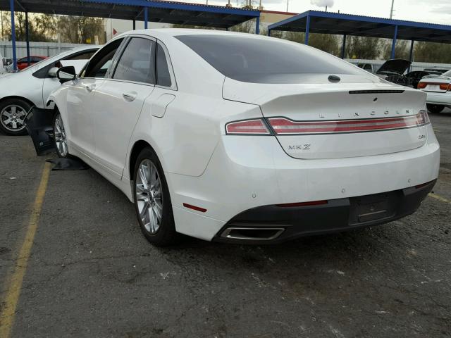 3LN6L2LU4ER812870 - 2014 LINCOLN MKZ HYBRID WHITE photo 3