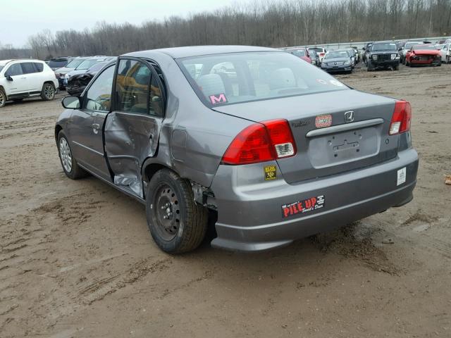 2HGES16594H574981 - 2004 HONDA CIVIC LX CHARCOAL photo 3