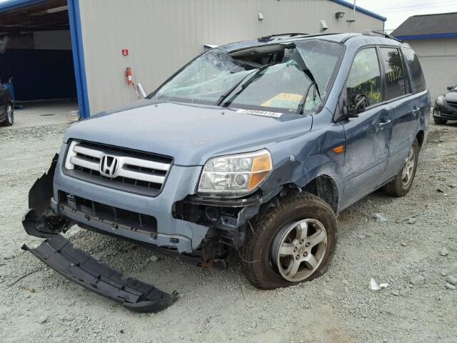 2HKYF18726H554743 - 2006 HONDA PILOT EX BLUE photo 2