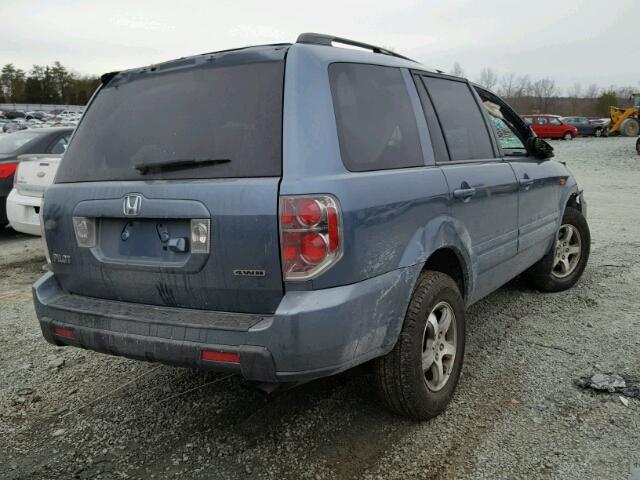 2HKYF18726H554743 - 2006 HONDA PILOT EX BLUE photo 4