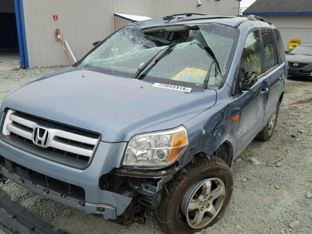 2HKYF18726H554743 - 2006 HONDA PILOT EX BLUE photo 9