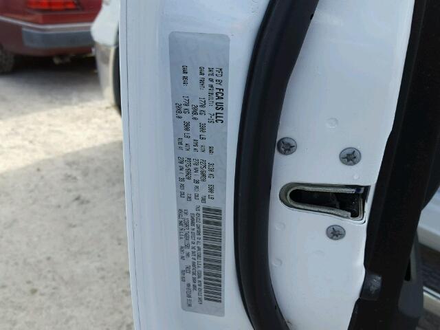 1C6RR7LT4GS411581 - 2016 RAM 1500 SLT WHITE photo 10