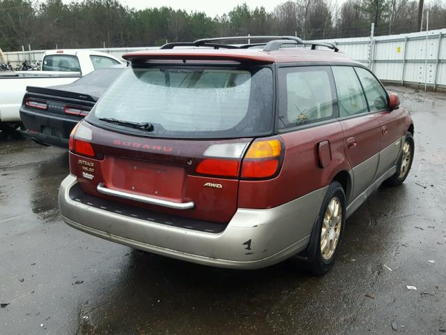 4S3BH806627605574 - 2002 SUBARU LEGACY OUT RED photo 4