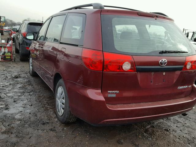 5TDZK23CX8S130394 - 2008 TOYOTA SIENNA CE RED photo 3