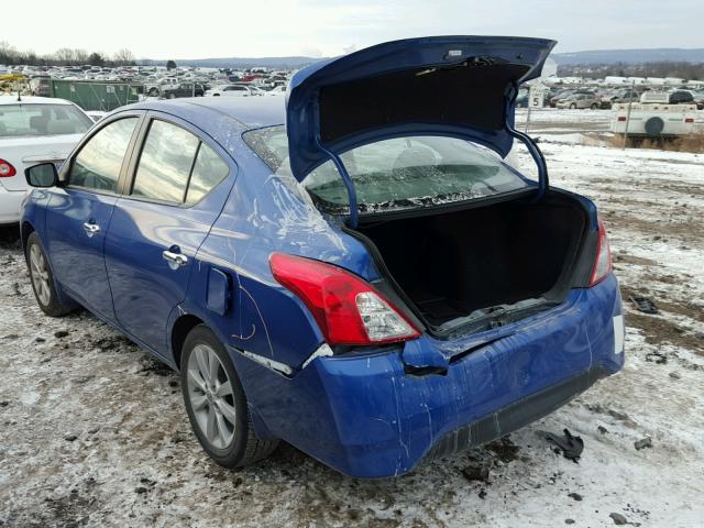 3N1CN7AP1FL801702 - 2015 NISSAN VERSA S BLUE photo 3