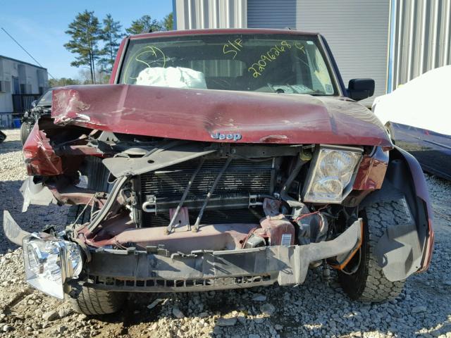 1J8HH48K07C622365 - 2007 JEEP COMMANDER BURGUNDY photo 9