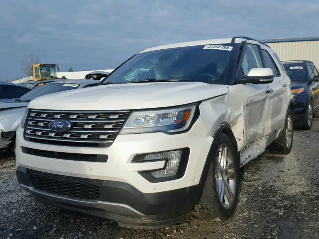 1FM5K7F80HGA25937 - 2017 FORD EXPLORER L WHITE photo 2