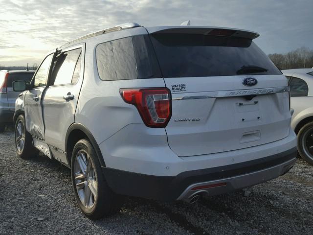 1FM5K7F80HGA25937 - 2017 FORD EXPLORER L WHITE photo 3