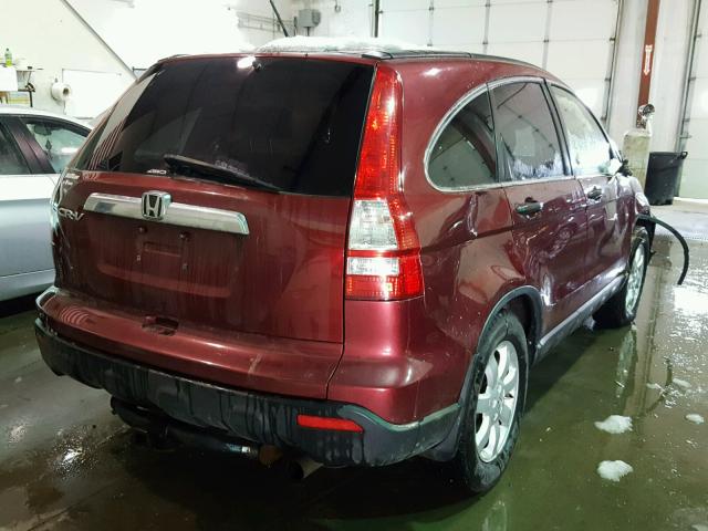 JHLRE48597C080572 - 2007 HONDA CR-V EX MAROON photo 4