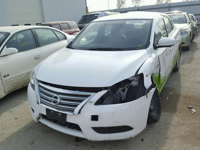 3N1AB7AP8FY316993 - 2015 NISSAN SENTRA S WHITE photo 2