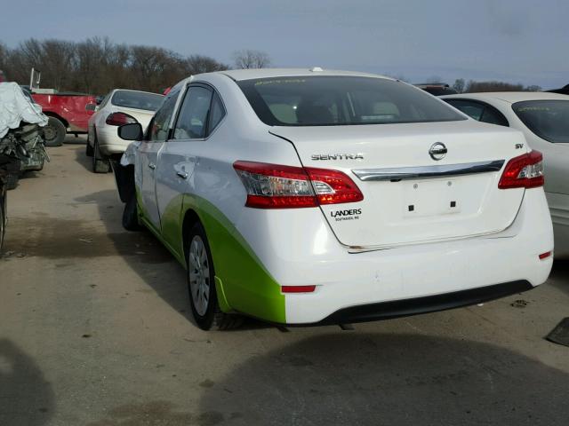 3N1AB7AP8FY316993 - 2015 NISSAN SENTRA S WHITE photo 3