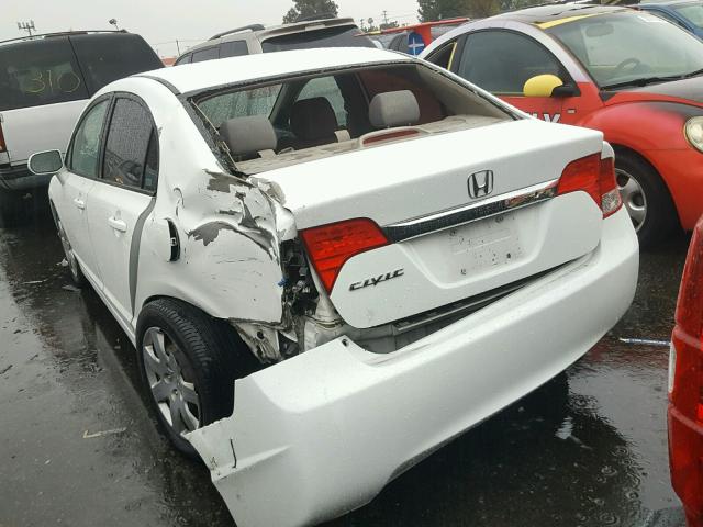 2HGFA16579H316375 - 2009 HONDA CIVIC LX WHITE photo 3