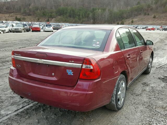 1G1ZS58F47F122240 - 2007 CHEVROLET MALIBU LS MAROON photo 4