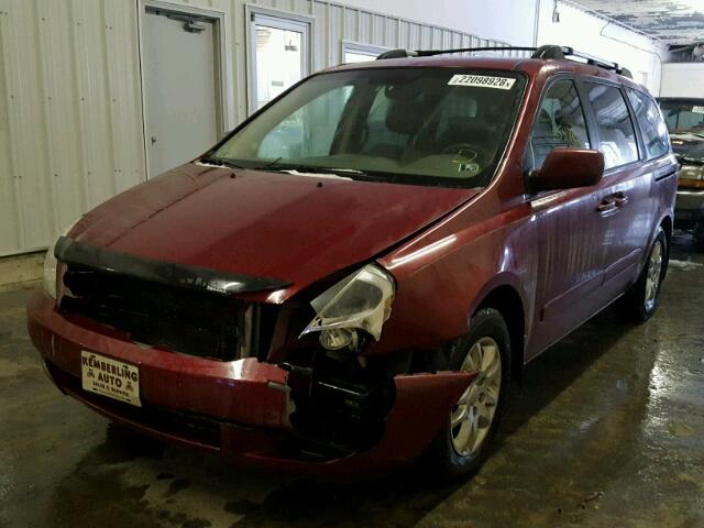 KNDMB233776149641 - 2007 KIA SEDONA EX RED photo 2