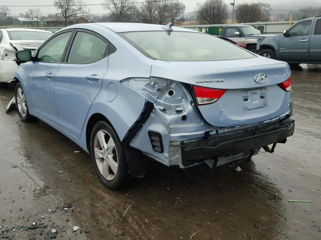 KMHDH4AE5DU521379 - 2013 HYUNDAI ELANTRA GL BLUE photo 3