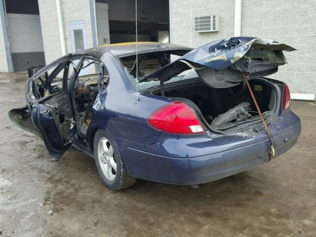 1FAFP53U72A169114 - 2002 FORD TAURUS SE BLUE photo 3