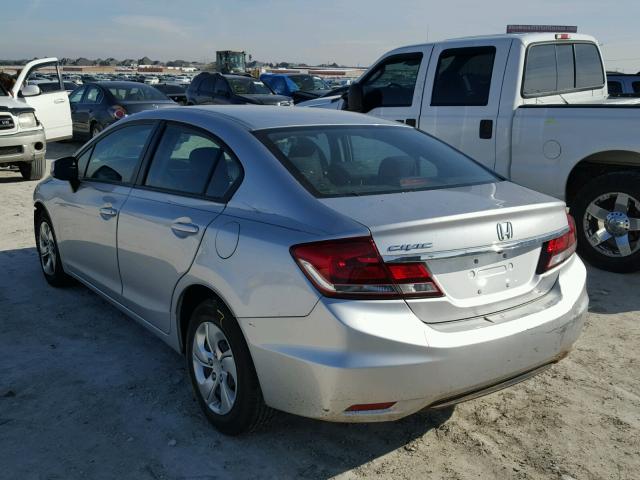 19XFB2F50DE090766 - 2013 HONDA CIVIC LX SILVER photo 3