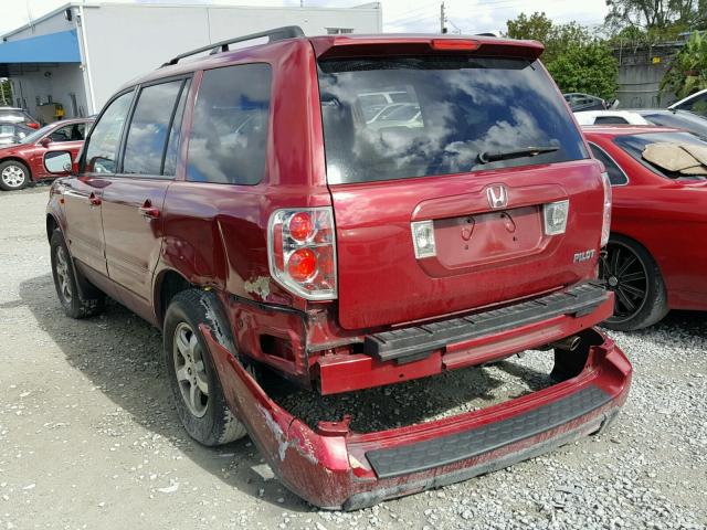 5FNYF28406B006685 - 2006 HONDA PILOT EX RED photo 3