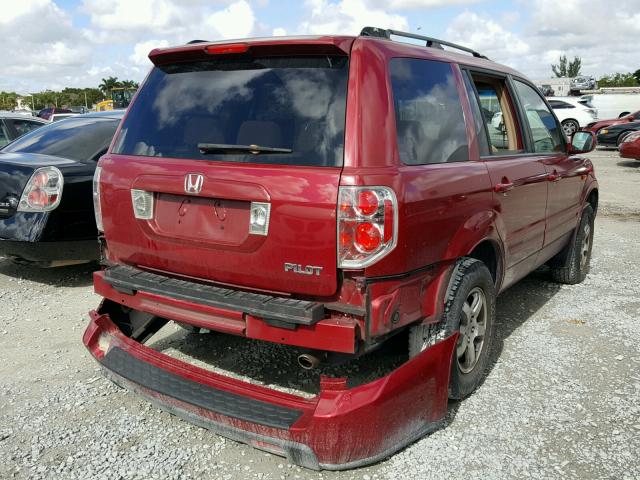 5FNYF28406B006685 - 2006 HONDA PILOT EX RED photo 4