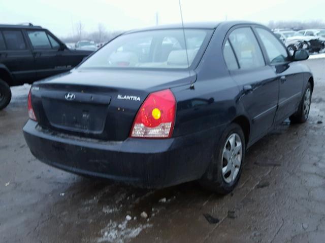 KMHDN46D26U267044 - 2006 HYUNDAI ELANTRA GL BLUE photo 4