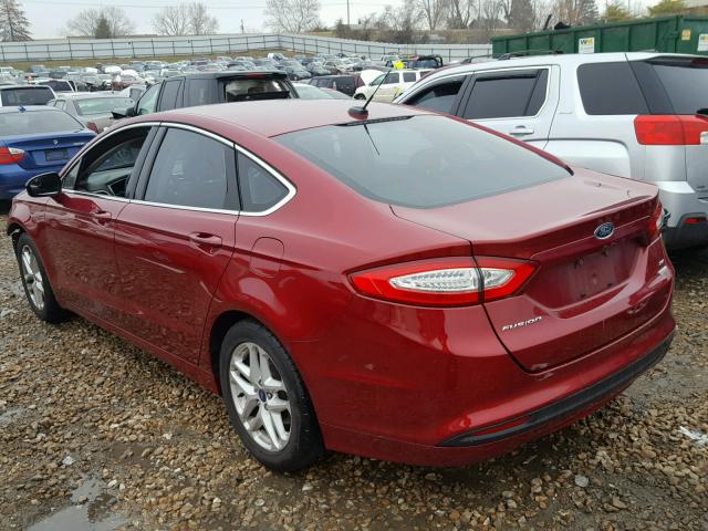 3FA6P0HD0ER130483 - 2014 FORD FUSION SE RED photo 3