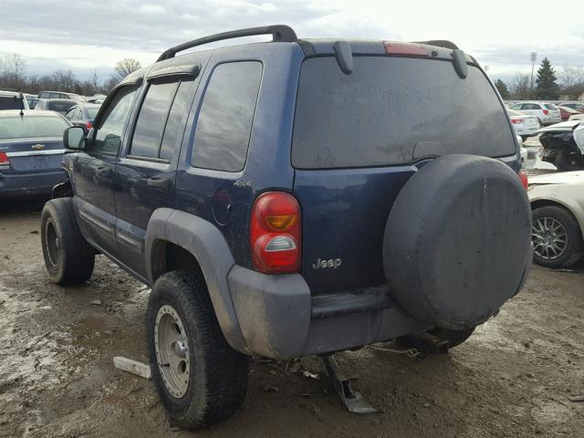 1J4GL48K02W100595 - 2002 JEEP LIBERTY SP BLUE photo 3