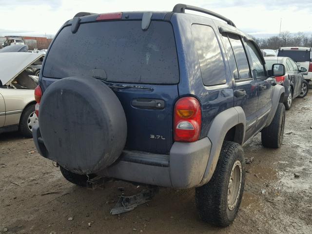 1J4GL48K02W100595 - 2002 JEEP LIBERTY SP BLUE photo 4