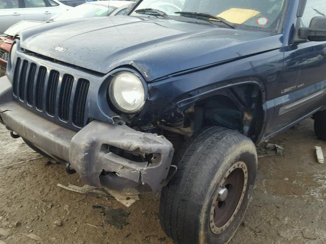 1J4GL48K02W100595 - 2002 JEEP LIBERTY SP BLUE photo 9