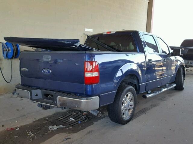 1FTRW12W78KB43850 - 2008 FORD F150 SUPER BLUE photo 4