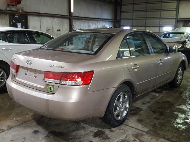 KMHEU46C76A100338 - 2006 HYUNDAI SONATA GLS TAN photo 4