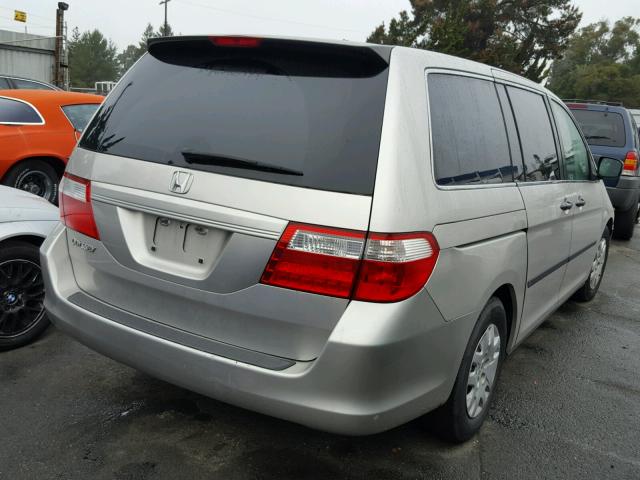 5FNRL38237B094988 - 2007 HONDA ODYSSEY LX SILVER photo 4