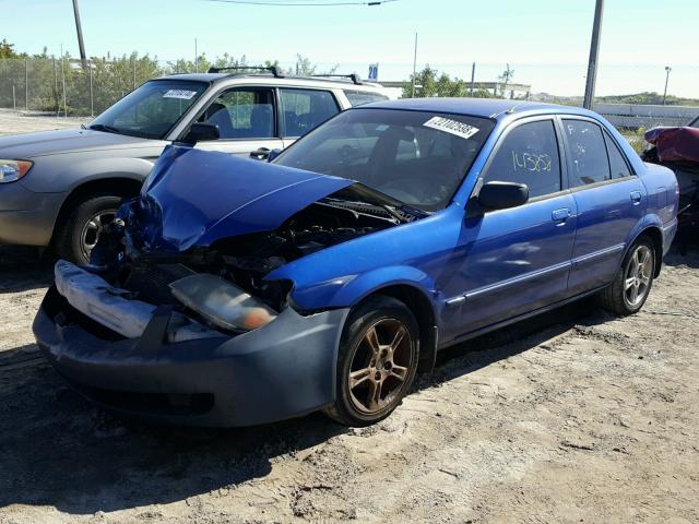 JM1BJ225130151136 - 2003 MAZDA PROTEGE DX BLUE photo 2