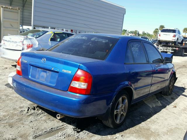 JM1BJ225130151136 - 2003 MAZDA PROTEGE DX BLUE photo 4