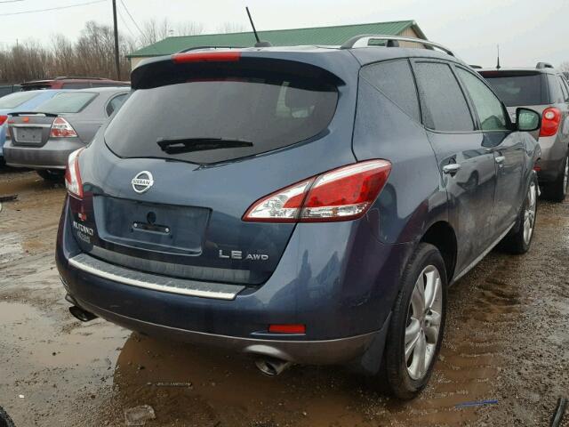 JN8AZ1MW5BW186198 - 2011 NISSAN MURANO S BLUE photo 4