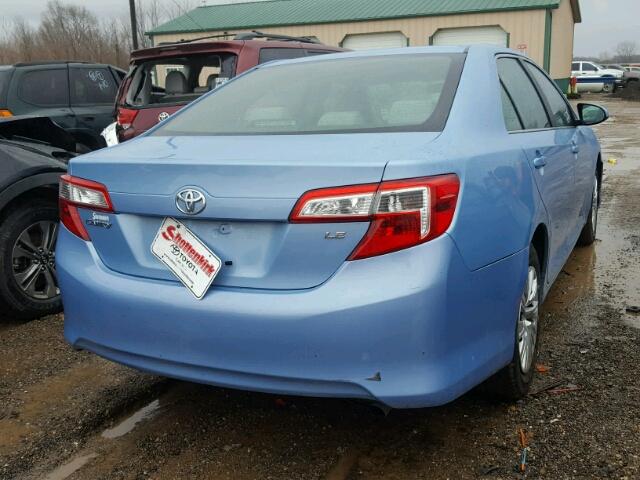 4T1BF1FKXDU722060 - 2013 TOYOTA CAMRY L BLUE photo 4