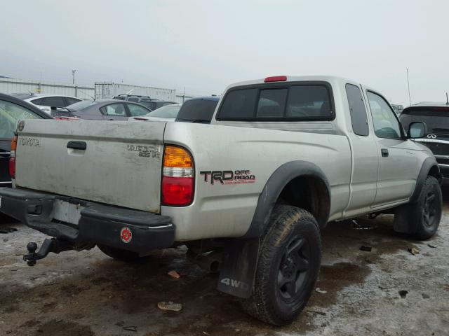 5TEWN72NX1Z868201 - 2001 TOYOTA TACOMA XTR SILVER photo 4