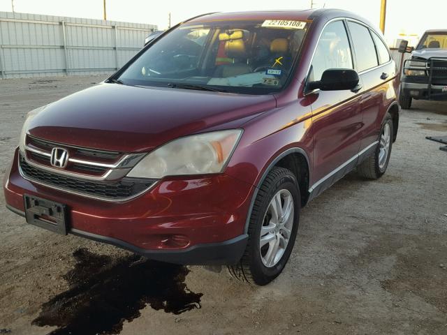 5J6RE3H53AL047107 - 2010 HONDA CR-V EX MAROON photo 2