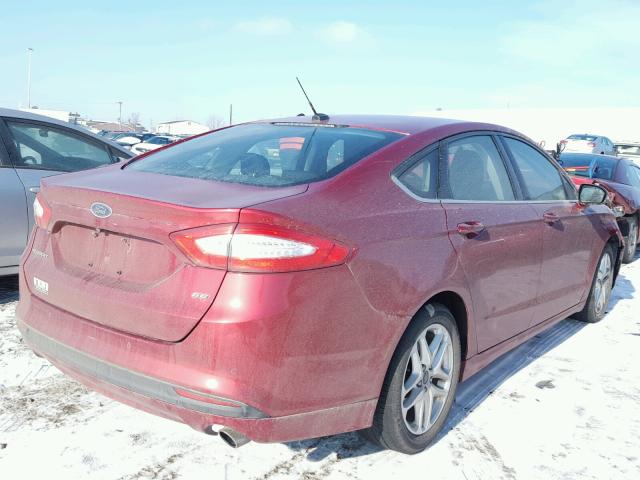 3FA6P0H73DR384214 - 2013 FORD FUSION SE RED photo 4