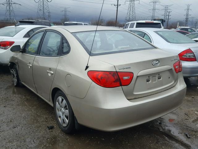 KMHDU46D07U046319 - 2007 HYUNDAI ELANTRA GL TAN photo 3