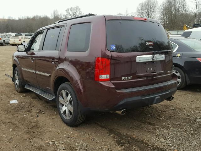 5FNYF3H90EB027651 - 2014 HONDA PILOT TOUR BURGUNDY photo 3