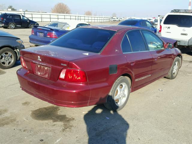 4A3AA46G53E092224 - 2003 MITSUBISHI GALANT ES RED photo 4