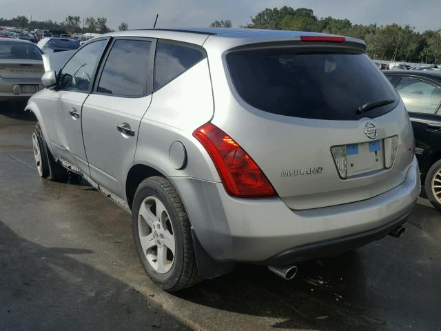 JN8AZ08T55W324594 - 2005 NISSAN MURANO SL SILVER photo 3