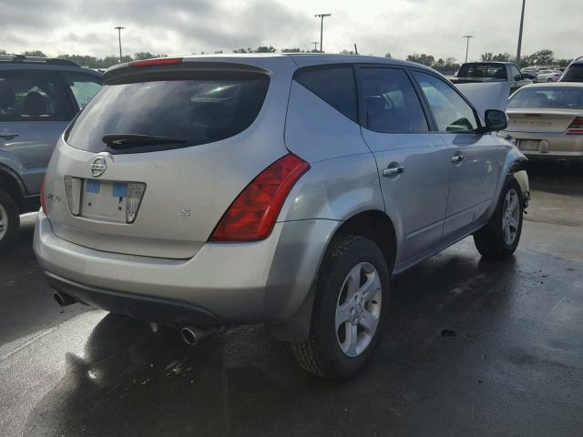 JN8AZ08T55W324594 - 2005 NISSAN MURANO SL SILVER photo 4