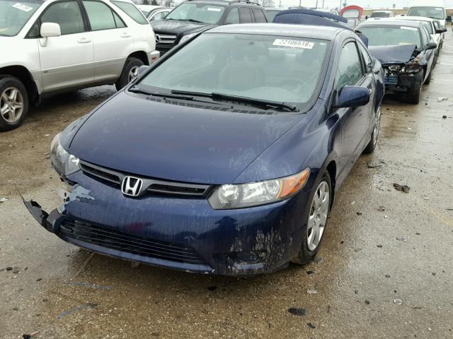 2HGFG12678H571586 - 2008 HONDA CIVIC LX BLUE photo 2